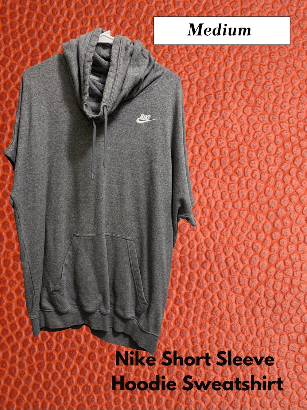 Nike Women’s Short-Sleeve Hooded Sweatshirt - Gray, Medium
